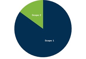 Pie chart showing emissions